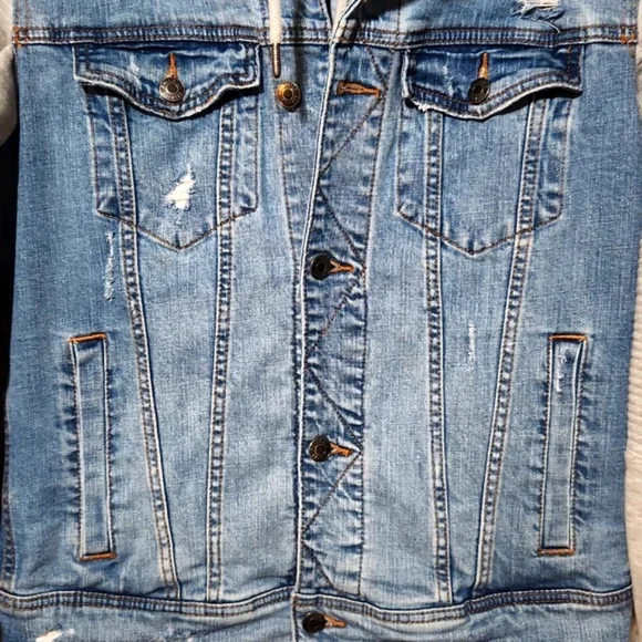 Hollister California Denim & Sweatshirt Hooded Jacket Men's Size XS